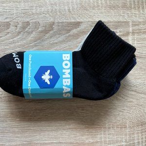 NEW Bombas Women's Quarter Sock 4-Pack (Grey, White, Navy, Black) Size M